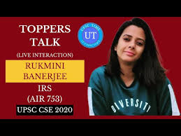 UPSC Topper Rukmini Banerjee (IRS) (AIR 753) Live Interaction l Toppers  Talk l UPSC TIME