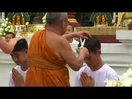 The new monk must be carried or lifted to the procession car, as his feet cannot touch the ground until he reaches the temple. Thai Soccer Boys Becoming Novice Buddhist Monks Youtube