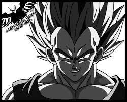 His hair is black (or dark brown, depending on the media) and spikes upwards. Vegeta Black And White By Xfranticx On Deviantart