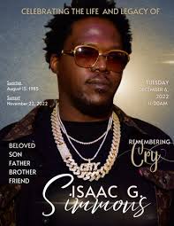 Isaac Simmons Memorial Program by stjosephsamec