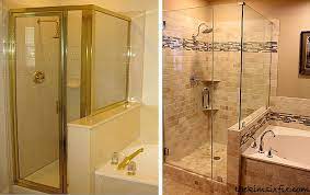 Master Bathroom Reveal 80s To Awesome Master Bathroom Renovation Shower Remodel Small Master Bathroom