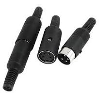 2 Pairs 4 Pins Male Female Jack Plug DIN Audio Connector 6.5mm Replacement