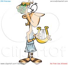 His twin sister is artemis. Clipart Of A Cartoon Greek God Apollo Holding A Lyre Royalty Free Vector Illustration By Toonaday 1394946