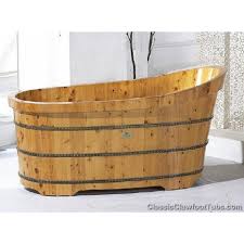 wooden bathtub
