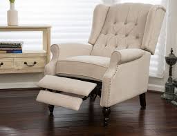 Club Chairs For Living Room Chair Recliner Wingback Tufted Cream Fabric Accent Living Room Chairs Furniture Club Chairs