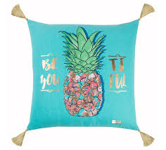 Books on south carolina's coastal area lie stacked on the coffee table and topped with shells. Simply Southern Pineapple Pillow Furniture Lighting Decor