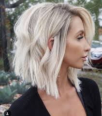 A Line Bob Haircut For Thick Hair Thick Hair Styles Hair Styles Blonde Haircuts