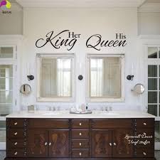 Her King His Queen Quote Wall Sticker Bathroom Hang Towel Mirror Bedroom Sofa Wedding Floor Letter Bathroom Sconces Unique Bathroom Vanity Guest Bathroom Decor