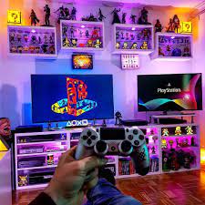 Setup Gaming Ps4 Gamer Room Video Game Room Design Game Room Decor