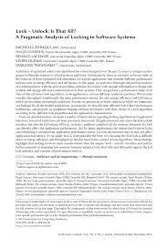 This is called a spinlock because a thread spins waiting for the lock to be released does this work? Pdf Lock Unlock Is That All A Pragmatic Analysis Of Locking In Software Systems