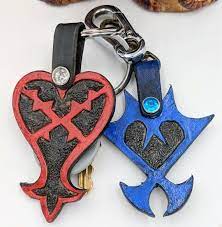 Hand Made Kingdom Hearts Inspired Heartless Keychain And Unversed Emblem Kingdom Hearts Riku Kingdom Hearts Leather Art