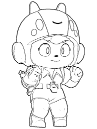 The outer, heavy outline makes it perfect to use as a coloring page. Bea Brawl Stars Coloring Page 1001coloring Com