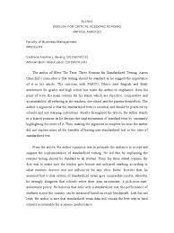 Check spelling or type a new query. Elc501 Article Analysis Final Standardized Tests Argument