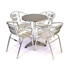 Naturally, the materials used in our outdoor furniture are designed to withstand the elements and provide you with an outdoor range that will last for years to come. Aluminium Outdoor Dining Set 60cm Table Four Chairs Medusa