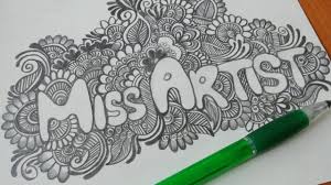 How To Doodle Your Name Doodle Art With Pencil Doodle Art Name Easy Doodle Art Easy Doodles Drawings