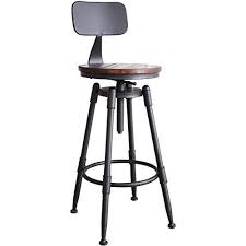 Bar Chair Adjustable Height Swivel Counter Height Retro Finish Industrial Style Wood Barstools Durable A Retro Bar Stools Modern Wooden Chair Bar Chairs