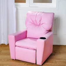 Contemporary Deluxe Kids Recliner Mini Sofa Pink Armchair Couch Children Pu Lounge Chair Living Room Bedroom Lounge Chairs Living Room Mini Sofa Kids Recliners