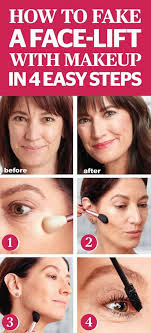Makeup Tips To Make You Look Younger Fake A Face Lift With Makeup In 4 Easy Steps Look Makeup Tips To Look Younger Skin Care Wrinkles Skin Cream Anti Aging
