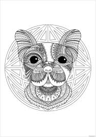 Coloring puzzle with numbers of color. Mandala With Cute Dog Head And Geometric Patterns Coloring Pages Mandala Coloring Pages Coloring Pages For Kids And Adults