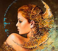 Orange fire, hair, karol bak, art, orange, HD wallpaper