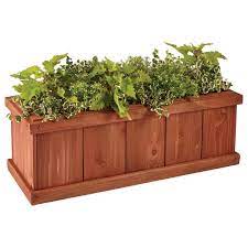 28 In X 9 In Wood Planter Box 142671 The Home Depot Wood Planters Wood Planter Box Planters
