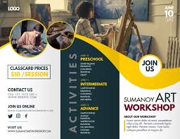 Choose & make it your own. Arts Crafts Workshop Trifold Brochure Template Postermywall