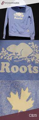 Roots Kids Large 9 10 Years Sweatshirt Hoodie In 2021 Sweatshirts Hoodie Sweatshirts Light Blue Sweatshirt
