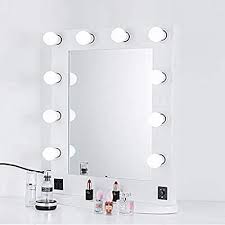 Amazon Com Luvodi Hollywood Makeup Mirror Large Lighted Vanity Mirror With 10 Dimmable Led Bulbs T Vanity Mirror Lighted Vanity Mirror Hollywood Makeup Mirror