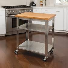 Amazon Com Seville Classics Stainless Steel Kitchen Cart With Bamboo Top Home K In 2020 Stainless Steel Kitchen Cart Stainless Steel Prep Table Kitchen Work Tables
