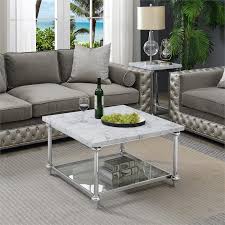 Our collection of unique coffee tables come in elegant marble, gold, wood and more. Roman Ii Square Coffee Table With Chrome Metal Frame In White Marble Finish 132066wmcro