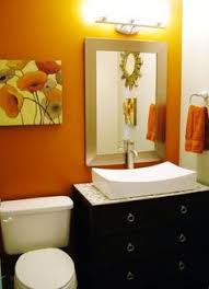Turn Your Old Gold Into A New Bathroom Orange Bathroom Decor Orange Bathrooms Bathroom Decor