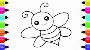 If you want your kid to learn drawing different things and having fun at the same time, this website is perfect fit. Draw A Cute Honey Bee Easy Step By Step For Kids And Children Bumble Be Bee Drawing Bee Drawing Easy Drawing For Kids