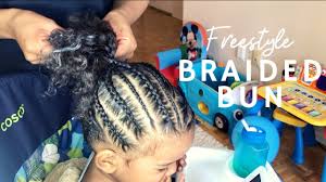 This one's also great for when your toddler wants to rock! Toddler Boy Braid Hairstyle 13 Freestyle Braided Bun Protective Style Curly Kids Hair Care Youtube