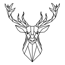 Stickers Origami Tete De Cerf Stickers Malin Cerf Dessin Cerf Geometrique Dessin Geometrique