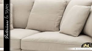 Maybe you would like to learn more about one of these? Canape Contemporain Coloris Lin Naturel Et Noir Bois Massif Et Tissu Panama 248 Cm Interieurs Styles