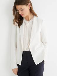 Blouson femme lady draco noir blanc. Veste Courte Crepe Ultra Femme Ecru Femme Vetement Et Deco Cyrillus