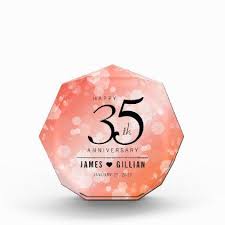 Elegant 35th Coral Wedding Anniversary Celebration Photo Block Home Gifts Idea Wedding Anniversary Celebration Diy Wedding Gifts Wedding Anniversary Keepsake