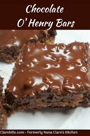 Chocolate O Henry Bars Clare Bills Recipe Homemade Desserts Desserts Dessert Bars