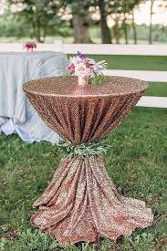 Cocktail Tables With Cinched Linens For Your Wedding Reception Cocktail Table Decor Wedding Cocktail Tables Wedding Table Linens