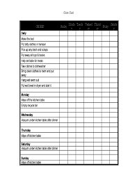 Weekly Chore Chart For 8 9 Years Old Kids Free Download