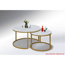 Limited time sale easy return. My 2pc Set Round Coffee Table 2 In 1 Coffee Table Metal Leg And Melamine Top Table Readystock Shopee Malaysia