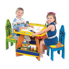 Comes with fabic baskets and cup holders. Crayola Wooden Table And Chair Set Amazon Sg Home
