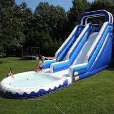 Hot Inflatable Slide Double Channel With Swimming Pool Suitable For Garden Inflatable Cast Inflatable Water Slide Inflatable Water Park Water Slides Backyard