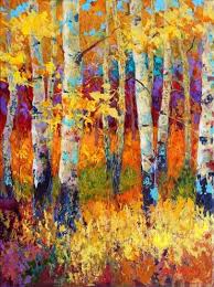 Birch Trees In Fall Paintings Melancholy Of Summer S End Tree Art Birch Tree Art Autumn Art