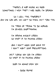 I M Gonna Show You Crazy Bebe Rexha My Friend Got Me Adicted To This Song Crazy Lyrics Bebe Rexha Lyrics Song Quotes Crush 40 call me crazy lyrics: crazy lyrics bebe rexha lyrics