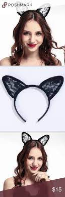 10 25 Trendy Jewels Black Kitty Cat Ears Headband Cat Ears Headband Cat Headband Ear Headbands