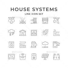 Set Line Icons Of House Systems House System Line Icon Icon