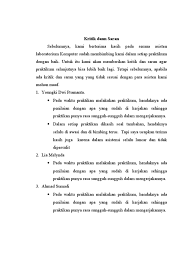 Contoh soal un tentang kritik dan saran. Kritik Dann Saran