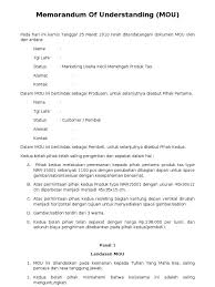 Image Result For Draf Nota Kesepahaman Pembelian Batubara Tanggal Marketing Nama
