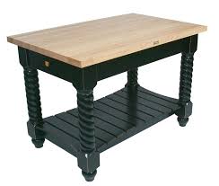 Want a more permanent kitchen island table? John Boos Tuscan Isle Maple Butcher Block Island